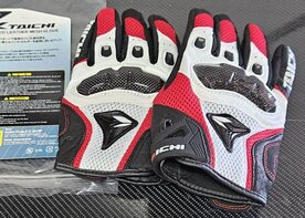 RS Taichi T 391 motorhandschoenen rood/wit suede/ leer maat  XL