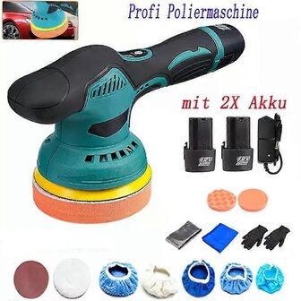 Excentrische accu poetsmachine met 2 accu&#039;s