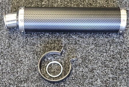 Set van 2 universele carbon/ rvs/ aluminium motorfiets sport uitlaatdempers