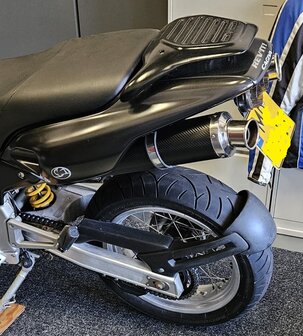 Set van 2 universele carbon/ rvs/ aluminium motorfiets sport uitlaatdempers