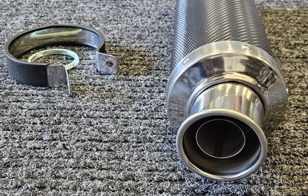 Set van 2 universele carbon/ rvs/ aluminium motorfiets sport uitlaatdempers