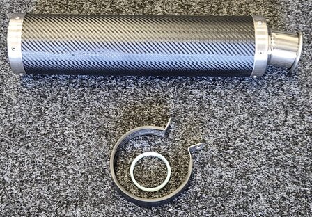 Set van 2 universele carbon/ rvs/ aluminium motorfiets sport uitlaatdempers