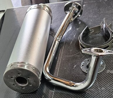 Sportuitlaatset 50 cc scooter zilver