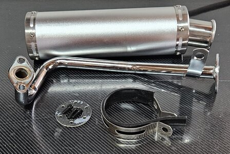Sportuitlaatset 50 cc scooter zilver