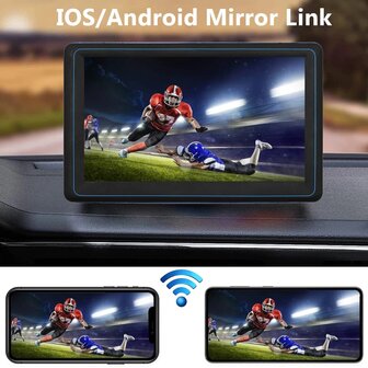 7 inch android radio, carplay, navigatie, draagbaar