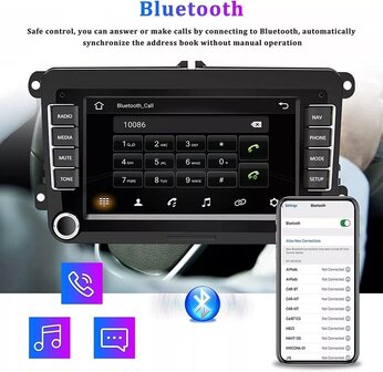 7 inch android, carplay, navigatie radio, navigatie VW Polo, Golf 5,6, Touran, Passat, Tiguan, Seat, Skoda