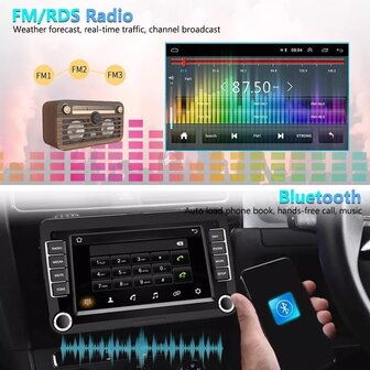 7 inch android, carplay, navigatie radio, navigatie VW Polo, Golf 5,6, Touran, Passat, Tiguan, Seat, Skoda