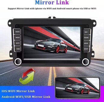 7 inch android, carplay, navigatie radio, navigatie VW Polo, Golf 5,6, Touran, Passat, Tiguan, Seat, Skoda