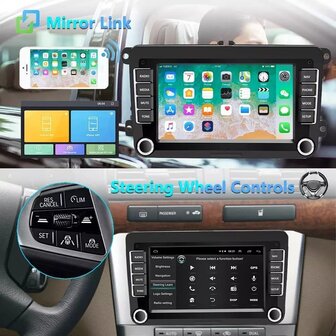 7 inch android, carplay, navigatie radio, navigatie VW Polo, Golf 5,6, Touran, Passat, Tiguan, Seat, Skoda