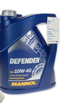 Mannol Defender 10W40 semi synthetische motorolie 5 liter