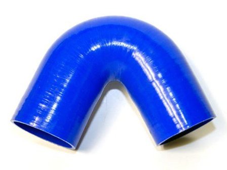 Silicone slang bocht 135 graden blauw 57 mm
