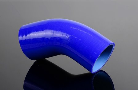Silicone slang blauw 57 mm bocht 45 graden