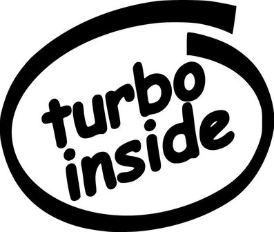 Sticker turbo inside zwart