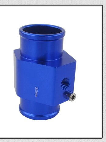 Adapter watertemp. sensor tussen waterslang 32 mm blauw