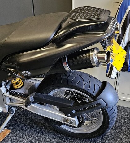 Set van 2 universele carbon/ rvs/ aluminium motorfiets sport uitlaatdempers