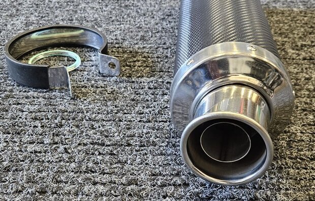 Set van 2 universele carbon/ rvs/ aluminium motorfiets sport uitlaatdempers