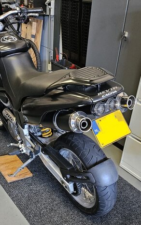 Set van 2 universele carbon/ rvs/ aluminium motorfiets sport uitlaatdempers