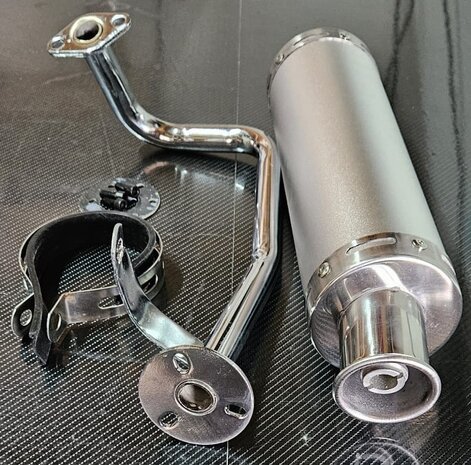 Sportuitlaatset 50 cc scooter zilver