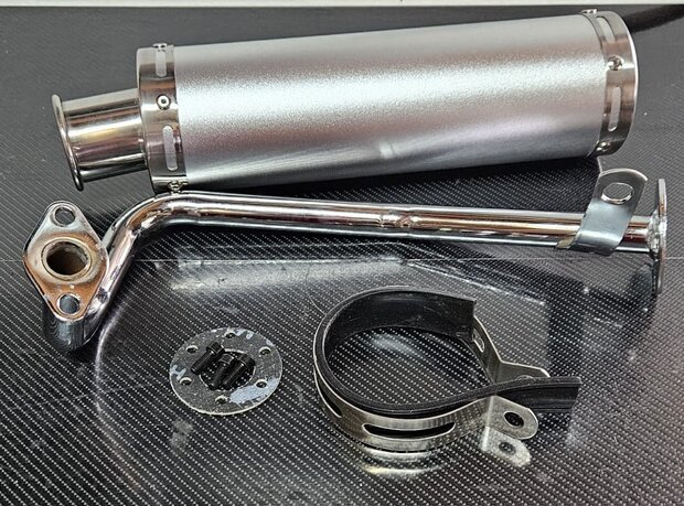Sportuitlaatset 50 cc scooter zilver