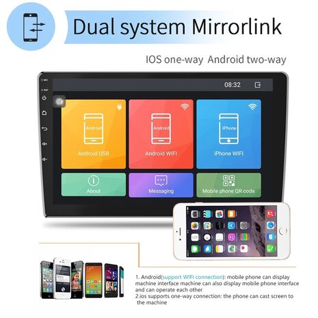 10.1 inch Android 2 din radio, carplay, navigatie