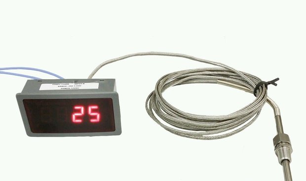 Inbouw paneelmeter uitlaatgastemperatuur met sensor rood