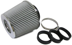 Universeel sportluchtfilter 60-65-70 mm aansluiting zilver Universeel sportluchtfilter 60-65-70 mm aansluiting zilver