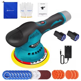 Excentrische accu poetsmachine met 2 accu's