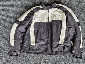 Heren motorjas grijs maat M.