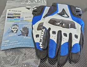 RS Taichi T 391 motorhandschoenen wit/blauw suede/ leer maat  XL