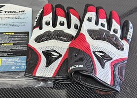 RS Taichi T 391 motorhandschoenen rood/wit suede/ leer maat  XL