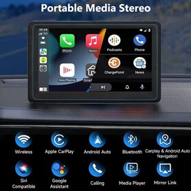 7 inch android radio, carplay, navigatie, draagbaar