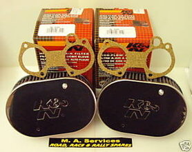Set 63 mm hoge K&N filters 40-45 mm carburateurs Set 63 mm hoge K&N filters 40-45 mm carburateurs