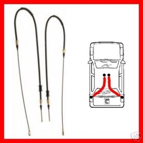 Set handremkabels Golf 1 schijfremmen achter.